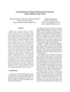 Group Selection by Nodes in Wireless Sensor Networks