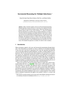 Incremental Reasoning for Multiple Inheritance ?