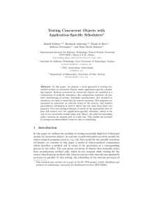 Testing Concurrent Objects with Application-Specific Schedulers ? Rudolf Schlatte