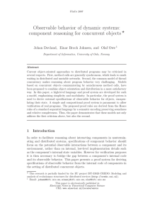 Observable behavior of dynamic systems: component reasoning for concurrent objects ⋆