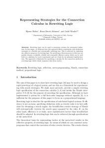 Representing Strategies for the Connection Calculus in Rewriting Logic Bjarne Holen