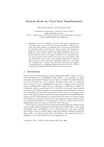 Theorem Reuse by Proof Term Transformation Einar Broch Johnsen and Christoph Lüth