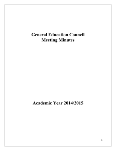 General Education Council Meeting Minutes Academic Year 2014/2015