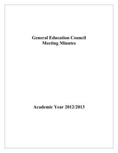 General Education Council Meeting Minutes Academic Year 2012/2013