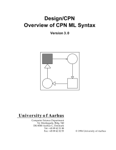 Design/CPN Overview  University