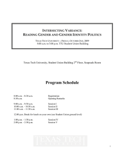 Program Schedule  I V