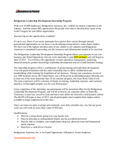 Bridgestone Leadership Development Internship Program