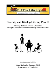 Diversity and Kinship Literacy Play II Mary Katherine Duncan, Ph.D.