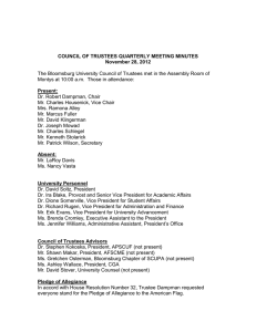 COUNCIL OF TRUSTEES QUARTERLY MEETING MINUTES November 28, 2012