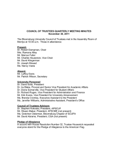 COUNCIL OF TRUSTEES QUARTERLY MEETING MINUTES November 30, 2011