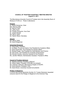 COUNCIL OF TRUSTEES QUARTERLY MEETING MINUTES August 31, 2011