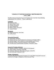COUNCIL OF TRUSTEES QUARTERLY MEETING MINUTES June 3, 2009