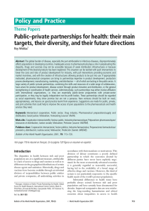 Policy and Practice Public–private partnerships for health: their main