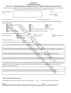 Attachment C: Detailed Disclosure Form   (OP 74.17C ‐ Confidential Supplemental Detailed Disclosure of Significant Business or Financial Interest)
