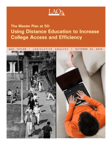 Using Distance Education to Increase College Access and Efficiency