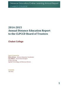 2014-2015 Annual Distance Education Report to the CLPCCD Board of Trustees