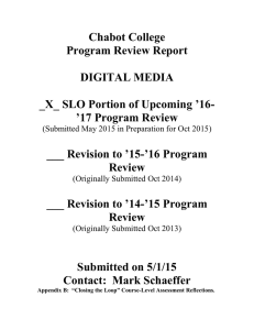 Chabot College Program Review Report  DIGITAL MEDIA