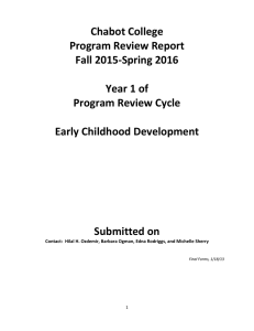 Chabot College  Program Review Report  Fall 2015‐Spring 2016   