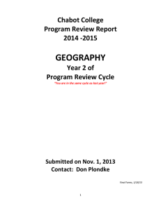 GEOGRAPHY  Chabot College  Program Review Report  2014 ‐2015 