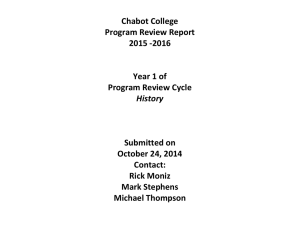 Chabot College  Program Review Report  2015 ‐2016   