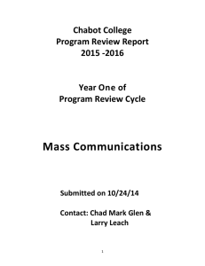 Mass Communications  Chabot College  Program Review Report  2015 ‐2016 