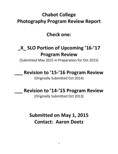 Chabot College Photography Program Review Report  Check one: