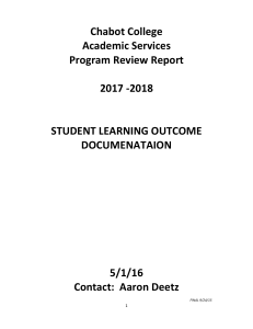 Chabot	College Academic	Services Program	Review	Report