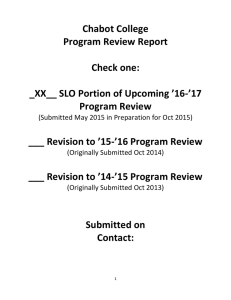 Chabot	College Program	Review	Report  Check	one: