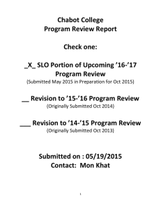 Chabot College Program Review Report  Check one: