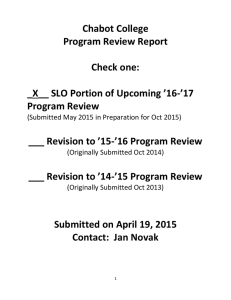 Chabot College Program Review Report  Check one: