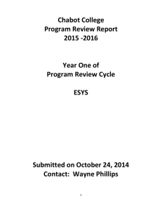 Chabot College  Program Review Report  2015 ‐2016   