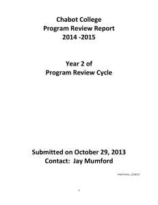 Chabot College  Program Review Report  2014 ‐2015   