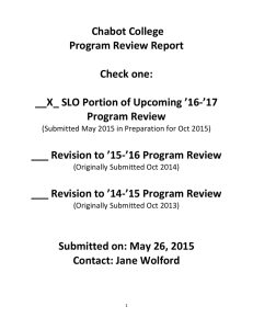  Chabot College  Program Review Report    Check one: 