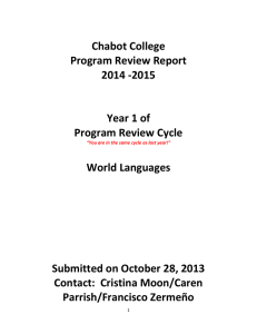   Chabot College  Program Review Report  2014 ‐2015 