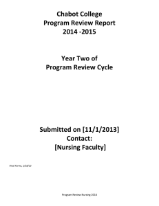 Chabot College  Program Review Report  2014 ‐2015   