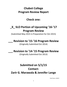 Chabot College  Program Review Report    Check one: 