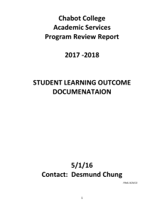 Chabot	College Academic	Services Program	Review	Report