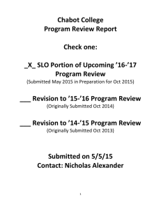 Chabot College  Program Review Report    Check one: 