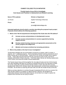 1 CHABOT COLLEGE TITLE III INITIATIVE  Faculty Inquiry