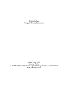 Boston College Computer Science Department  Senior Thesis 2003