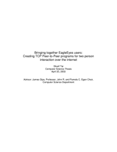 Bringing together EagleEyes users: Creating TCP Peer-to-Peer programs for two person