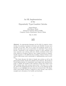 An ML Implementation of the Dependently Typed Lambda Calculus