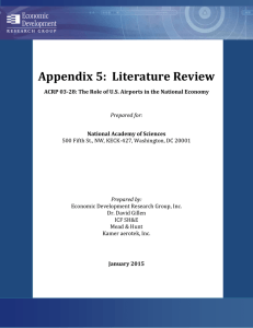 ACRP 03‐28: The Role of U.S. Airports in the National Economy  Technical Appendix 5:  Literature Review 
