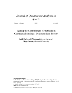 Journal of Quantitative Analysis in Sports Testing the Commitment Hypothesis in