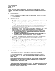 CHFA Faculty Senate October 18, 2010 Minutes 322
