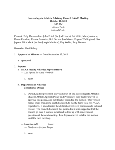 Intercollegiate Athletic Advisory Council (IAAC) Meeting October 11, 2010 3:15 PM Present