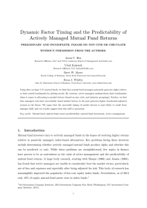 Dynamic Factor Timing and the Predictability of Jason C. Hsu Vitali Kalesnik