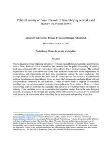 Political activity of firms: The role of firm-lobbying networks and