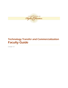 Faculty Guide Technology Transfer and Commercialization October 10