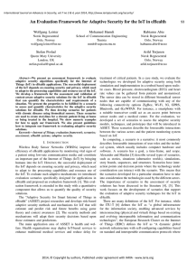 An Evaluation Framework for Adaptive Security for the IoT in... Wolfgang Leister Mohamed Hamdi Habtamu Abie